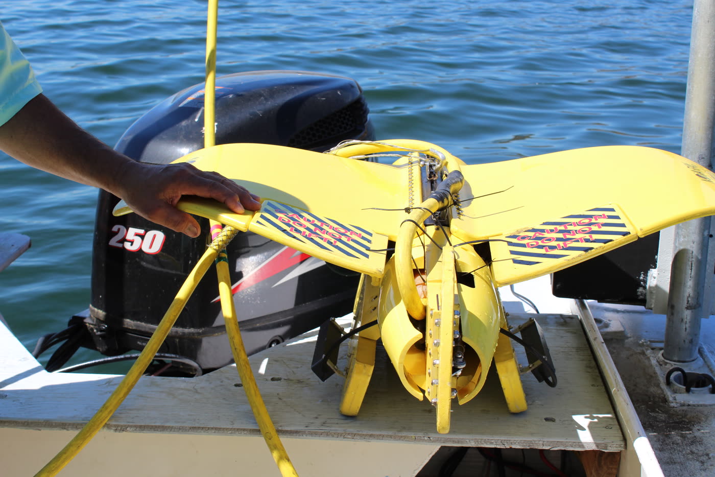 Nova Ray being prepared for deployment on a boat deck